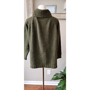 Barneys New York 100% Cashmere Turtleneck Oversized Sweater Women‎ Small Olive